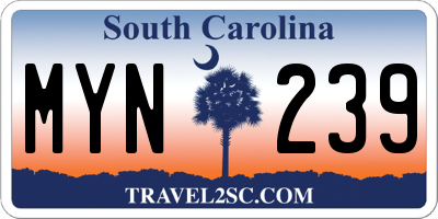 SC license plate MYN239