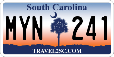 SC license plate MYN241