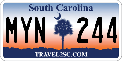 SC license plate MYN244