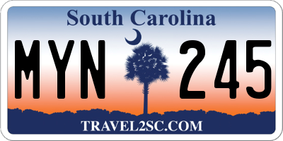 SC license plate MYN245