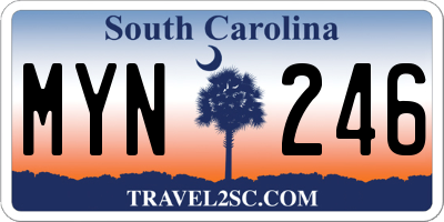 SC license plate MYN246