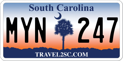 SC license plate MYN247