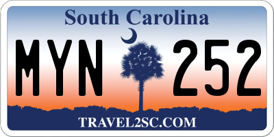 SC license plate MYN252
