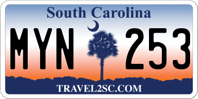 SC license plate MYN253