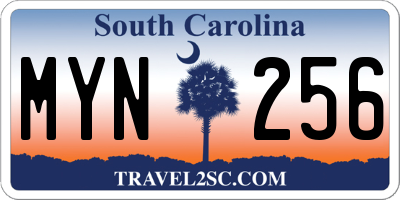 SC license plate MYN256