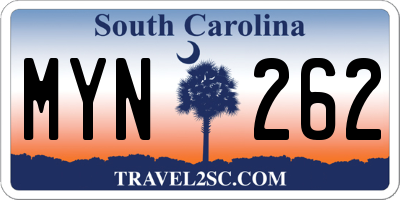 SC license plate MYN262