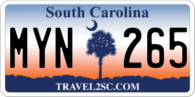 SC license plate MYN265