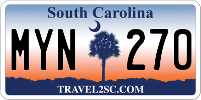 SC license plate MYN270