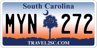 SC license plate MYN272