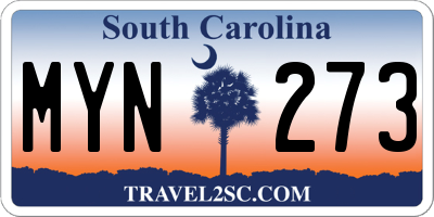 SC license plate MYN273