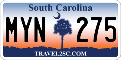 SC license plate MYN275