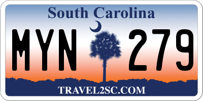 SC license plate MYN279