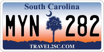 SC license plate MYN282