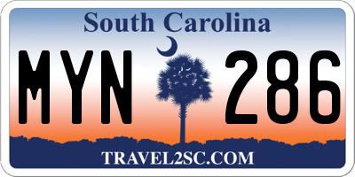 SC license plate MYN286
