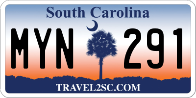 SC license plate MYN291
