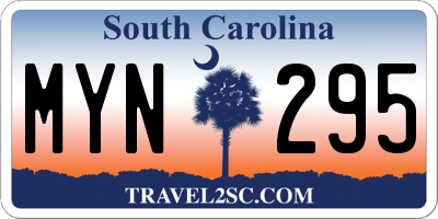 SC license plate MYN295