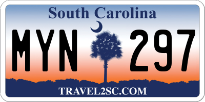 SC license plate MYN297