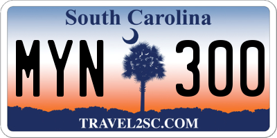 SC license plate MYN300