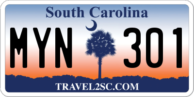 SC license plate MYN301