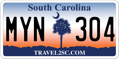 SC license plate MYN304