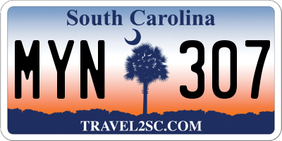 SC license plate MYN307