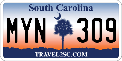 SC license plate MYN309