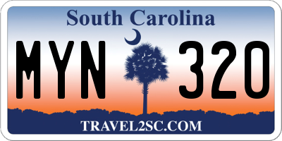 SC license plate MYN320