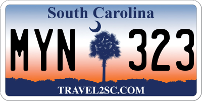 SC license plate MYN323