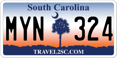 SC license plate MYN324