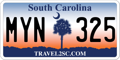 SC license plate MYN325