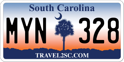 SC license plate MYN328