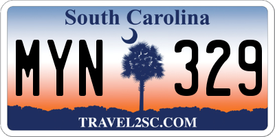 SC license plate MYN329
