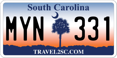 SC license plate MYN331