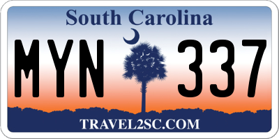 SC license plate MYN337