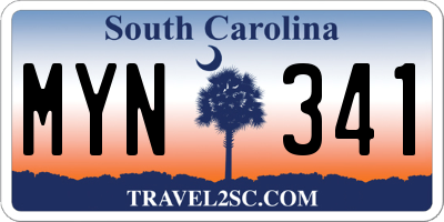 SC license plate MYN341