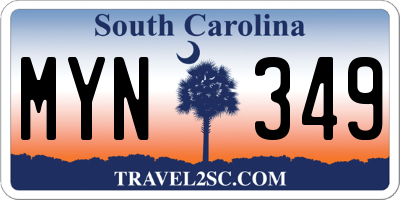 SC license plate MYN349