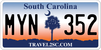 SC license plate MYN352
