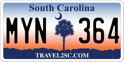 SC license plate MYN364