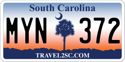 SC license plate MYN372