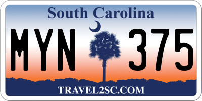 SC license plate MYN375