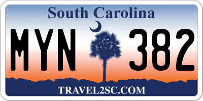 SC license plate MYN382