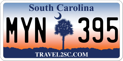 SC license plate MYN395