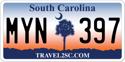 SC license plate MYN397