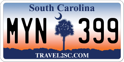 SC license plate MYN399