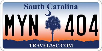 SC license plate MYN404