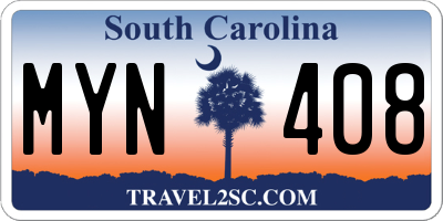 SC license plate MYN408