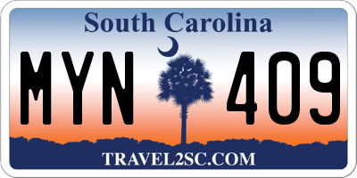 SC license plate MYN409