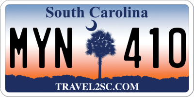 SC license plate MYN410