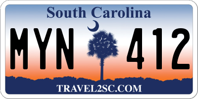 SC license plate MYN412