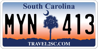 SC license plate MYN413
